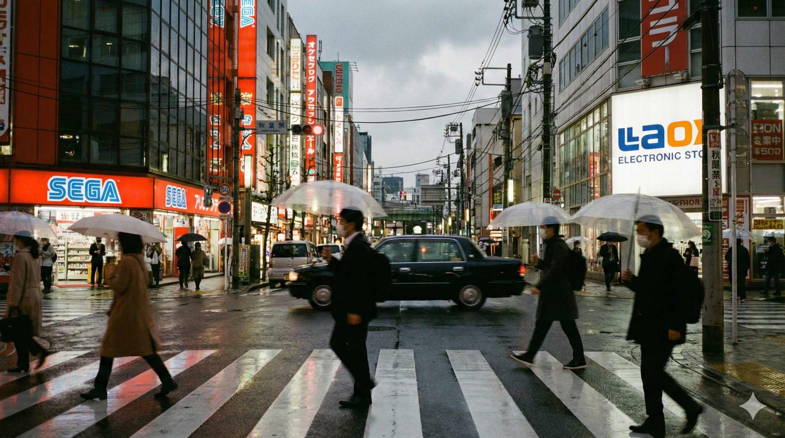 Akihabara crossing at night