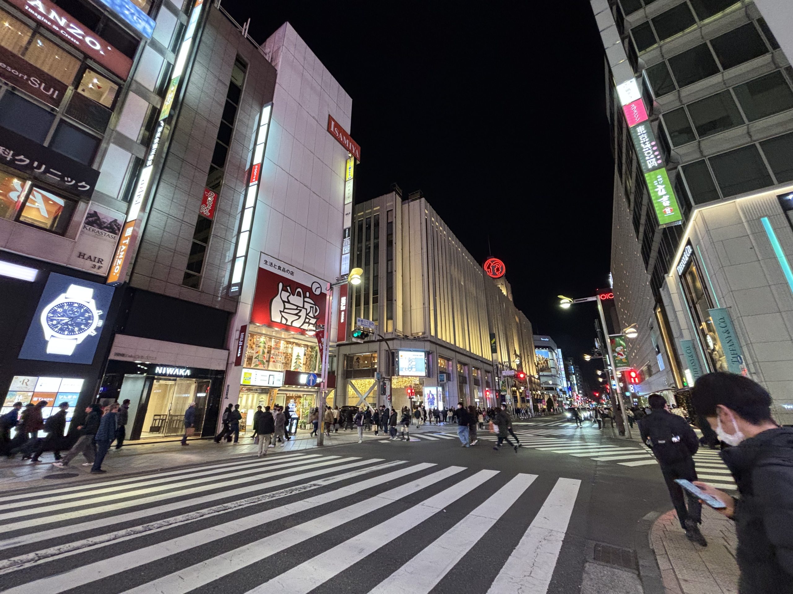 Shinjuku shopping district at night