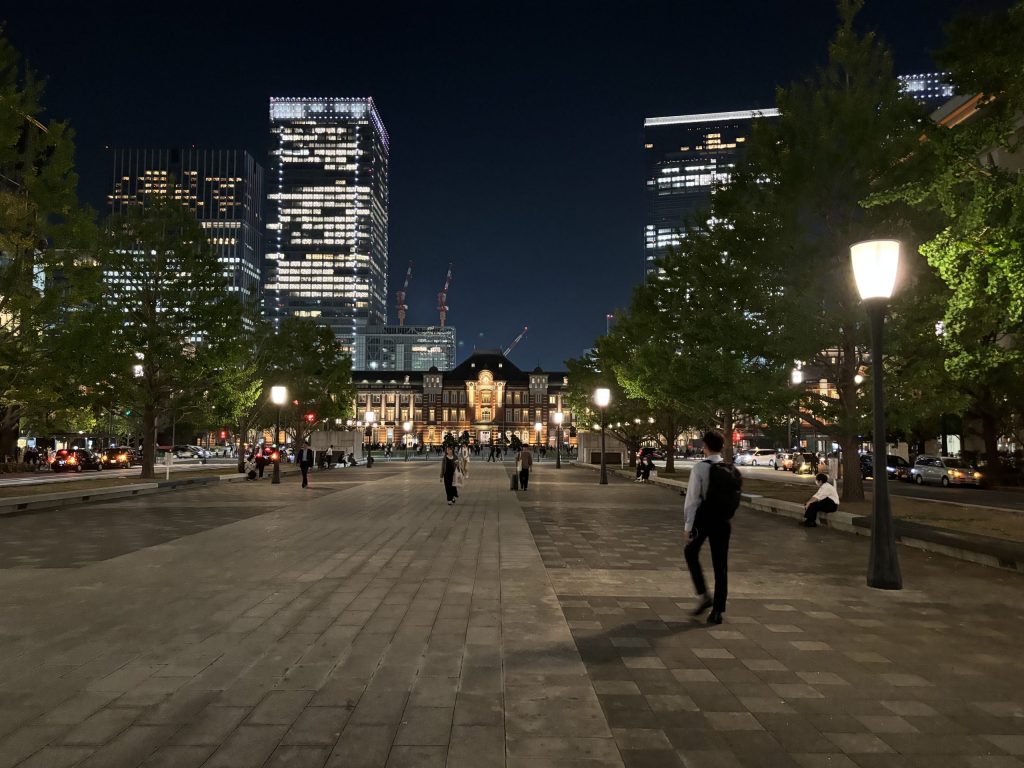 Tokyo skyline and Marunouchi streets