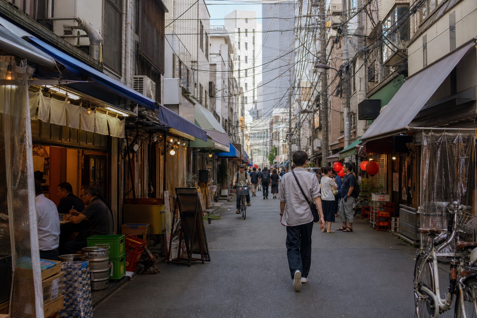 Kita-Senju west-exit backstreet and shotengai