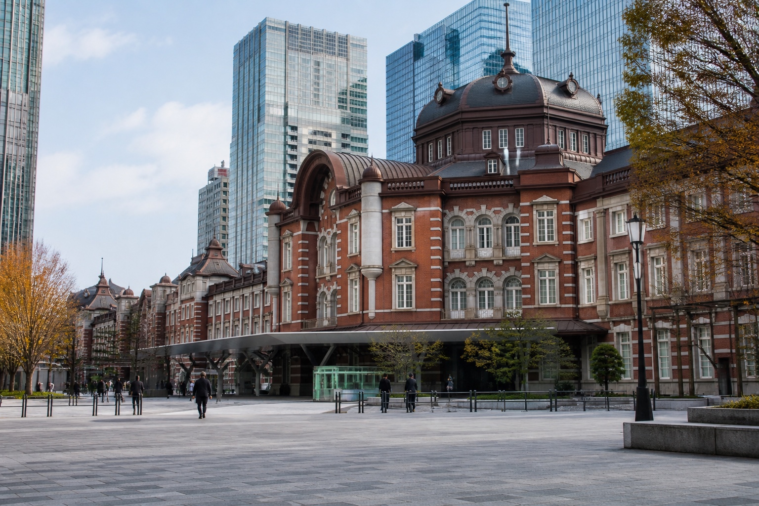Tokyo Station Marunouchi red-brick facade and plaza
