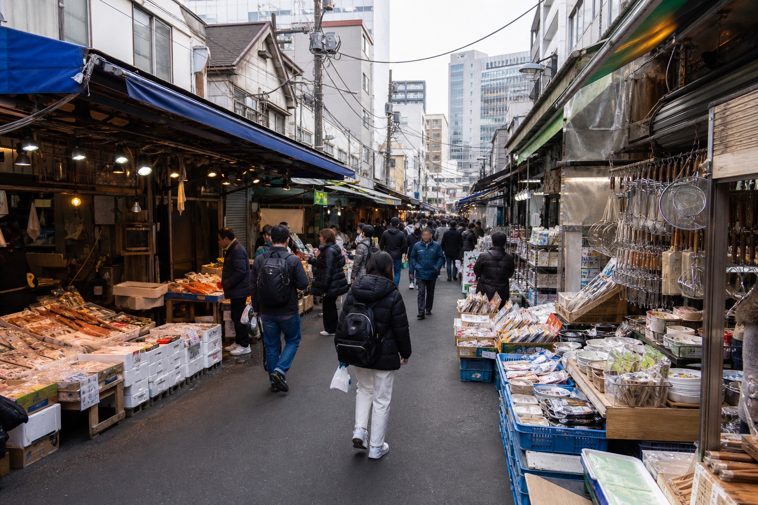 Tsukiji Outer Market food and kitchenware lane